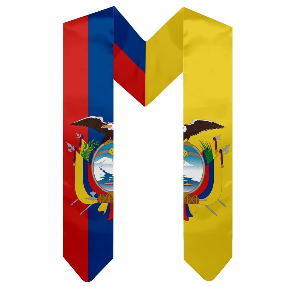 3438 Ecuador Country Flag Graduation Stole scarf Ecuador Graduation Sash